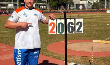 Pyetro Roberto Souza, da ADC SBC, quebra recorde brasileiro do arremesso do peso no Campeonato Paulista Sub-18